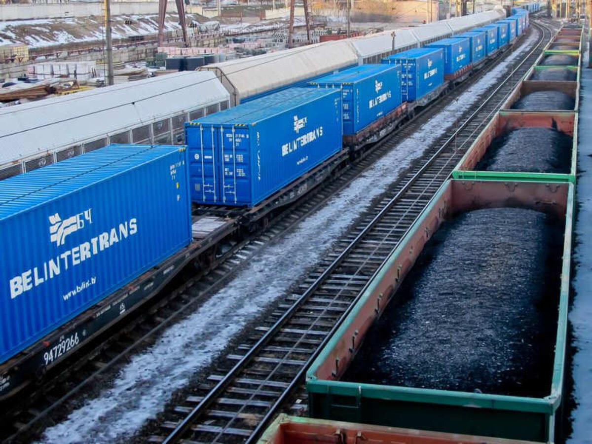 Belintertrans containers moving on a railway route